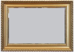 Spiegel, Holzrahmen mit Stuckverzierungen, vergoldet, rechteckig, 74x105x6 cm