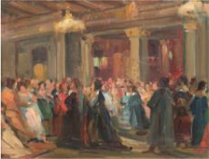 Wiederhold, Carl Heinz  (1865 Hannover-1961 Bückeburg) "Festliche Gesellschaft im Foyer des Opernha