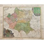 Karte "Ducatus Pomeraniae novissima Tabula...",kolorierter Kupferstich, Verlag Homann Johann Baptis