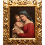 Senff, Carl Adolf (1785 Halle-1863 Ostrau) "Madonna mit Kind", Öl/Lw., rückseitig sign., Prov.: aus