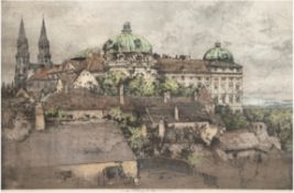 Kasimir, Luigi (eigentlich Alois Heinrich 1881 Pettau-1962 Wien) "Kloster Neuburg bei Wien", Aquati