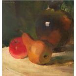 Drescher, Arno (1882 Auerbach/ Vogtland-1971 Braunschweig) "Früchtestilleben mit Apfel und Birne",