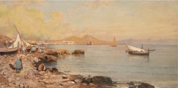 Allot, Robert eigentlich Robert Kronawetter (1850 Graz-1910 Wien) "Blick in die Bucht von Neapel", 