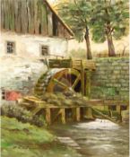 Schöneweiss, Oskar (20. Jh.) "Wassermühle", Öl/SH., signiert u.l., rücks. Künstleraufkleber mit Ort