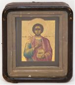 Ikone "Heiliger Panteleimon", Russland 19. Jh., Pantaleon-Arzt in Nikomedia, Märtyrer um 305, einer