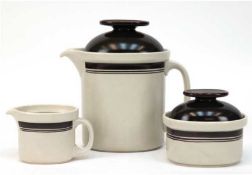 Kaffeekernstück, 3-teilig, Keramik, Rosenthal, Studio Line, 50er Jahre, bestehend aus Kaffeekanne, 