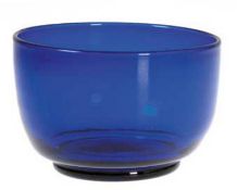 Biedermeier-Glasschale, blaues Glas,  Dm. 11 cm, H. 7,5 cm