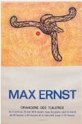Plakat "Max Ernst- Orangerie des Tuileries", Farblitho. von Pierre Chave, Ausstellungsplakat von 19