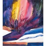 Redlinger, Christel "Winterlandschaft", Aquarell, sign. u.l., 45x35 cm, im Passepartout und Rahmen