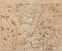Visscher, Nikolas (1618-1709) "Historische Karte von Lothringen, Elsass, Rheinland-Pfalz", kolorier