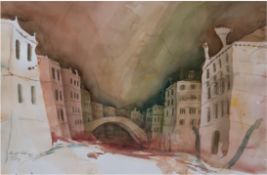 Redlinger, Christel "Venedig", Aquarell, sign., betitelt und dat. 1995 u.l., 36x49 cm, im Passepart