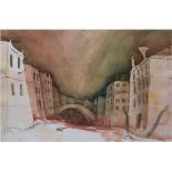 Redlinger, Christel "Venedig", Aquarell, sign., betitelt und dat. 1995 u.l., 36x49 cm, im Passepart