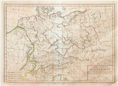 Karte "Ancienne d'Allemagne", kolorierte Kupferstichkarte von E. Mentelle und P. G. Chanlaire, etwa