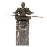 Bronze-Figur "Sun Wukong- König der Affen", Nachguß, braun patiniert, Pariser Gießerplakette, H. 10