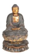 Bodhisattva, Japan, Edo-Periode, Holz, geschnitzt, gefaßt und partiel vergoldet, altersbedingte Geb