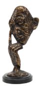 Figur "Der Denker", Bronze, sign. "A, Barye", auf runder Plinthe, H. 32,5 cm