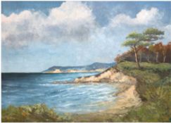 Landschaftsmaler "Ostseeküste", Öl/Hf., unsign., 61x80 cm, Rahmen