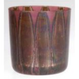Studioglas-Becher, Klaus Moje, farbloses Glas mit gelösten Metallverbindungen in braun und rot, unt