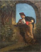 De Larrocha Gonzalez, José  (c.1850-1933) "Spanischer Herr vor Mauerbogen stehend", Öl/Lw., sign. u