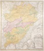 Homann, Johann Baptist "Flächenkolorierte Gesamtkarte von Burgund", altkolorierter Kupferstich, fig