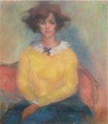 Walcher, Ferdinand Edward (1895-1955, amerikanischer Künstler) "Porträt einer jungen Frau auf dem S