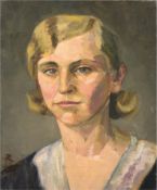 Rusche, Moritz (1888 Zeddenick-1969 Magdeburg) "Damenporträt", Öl/Lw., unsign., 40x30 cm, ungerahmt