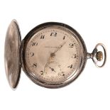 Taschenuhr "Tavannes Watch Co", 3 Deckel 875er Silber, 84 Zol., Außendeckel mit feinem Netzdekor, Z