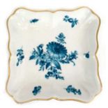 Meissen-Schale, 19. Jh., Blaue Blume, Goldrand, 1. Wahl, 4x22x21,5 cm