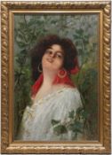 Novelli, Sebastino (1853-1916 Neapel) "Neapolitanische Schönheit", Öl/Lw./H., sign. u.l., 78x51 cm,
