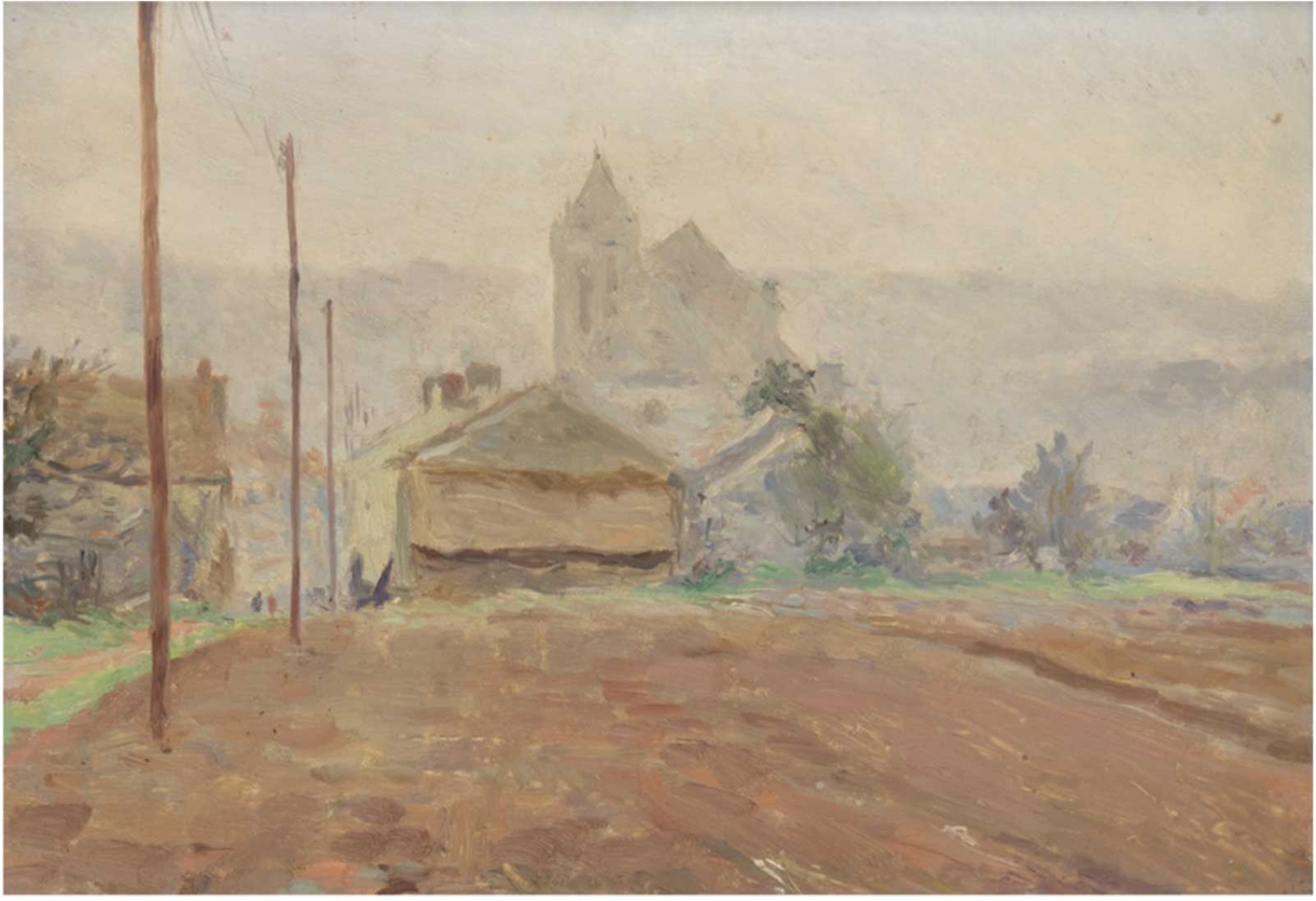 Berges, Joseph Paul Louis (1878 Saint-Girons/ Frankreich-1956 Paris) "Landschaft", Öl/Platte, unsig