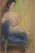Walcher, Ferdinand Edward (1895-1955, amerikanischer Künstler) "Sitzender weiblicher Akt", Pastell,