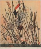 Eglau, Otto Wilhelm (1917 Berlin-1988 Kampen) "Im Hafen - Lofoten", Farblitho, 27/75, sign. u. dat.