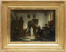 Gaisser, Jakob Emanuel (1825 Augsburg-1899 München) "Hochzeitsszene - Die Übergabe der Braut", Öl/L