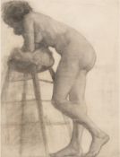 Walcher, Ferdinand Edward (1895-1955, amerikanischer Künstler) "Weiblicher Akt", Kohlezeichnung, si