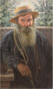 Hacquart, Timothée (1862-?) "Porträt von Claude Monet", Öl/ Karton, signiert u.l. und datiert 1895,
