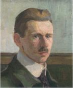 Rusche, Moritz (1888 Zeddenick-1969 Magdeburg) "Porträt eines Herren", Öl/ Lw., unsign., min. Farbv