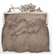 Theater-Handtasche, 830er Silber, um ca. 1880- 1900, sehr feines Kettengeflecht guter, altersbeding