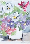 Thiery, Alfons (1932 München) "Blumenstilleben", Aquarell/Papier, sign. u.r. und dat.´89, 30,5x22 c