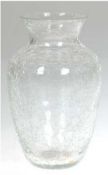 Murano-Vase, um 1960, farbloses Glas mit Fadeneinlegung, mundgeblasen, gedellt, H. 17,5 cm