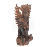 "Göttervogel Garuda", Bali 19. Jh., Holz geschnitzt, Reste alter Bemalung und Vergoldung, sehr fein