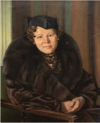 Seitz, K.O. Porträt "Dame im Pelzmantel", Öl/Lw., sign. o.r. und dat. 1936, 75x58 cm, Rahmen