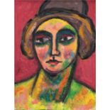 Porträtmaler des 20. Jh. "Bildnis einer Frau", Öl/Mp., unsign., 27x20 cm, Rahmen