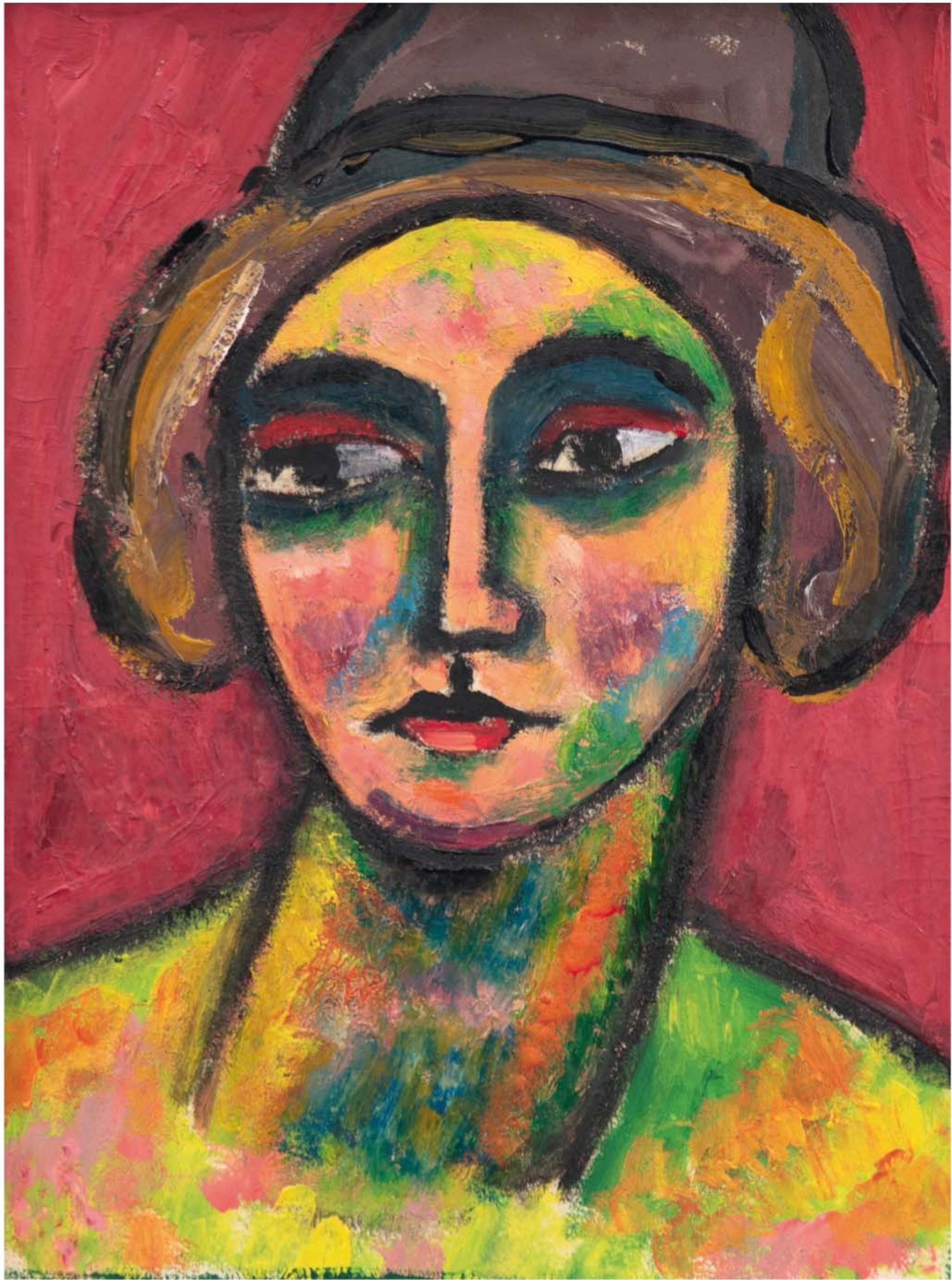 Porträtmaler des 20. Jh. "Bildnis einer Frau", Öl/Mp., unsign., 27x20 cm, Rahmen