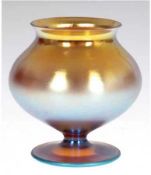 Myra-Vase, WMF Geislingen, ausgekugelter Abriß mit Etikett, irisierend, H. 10 cm