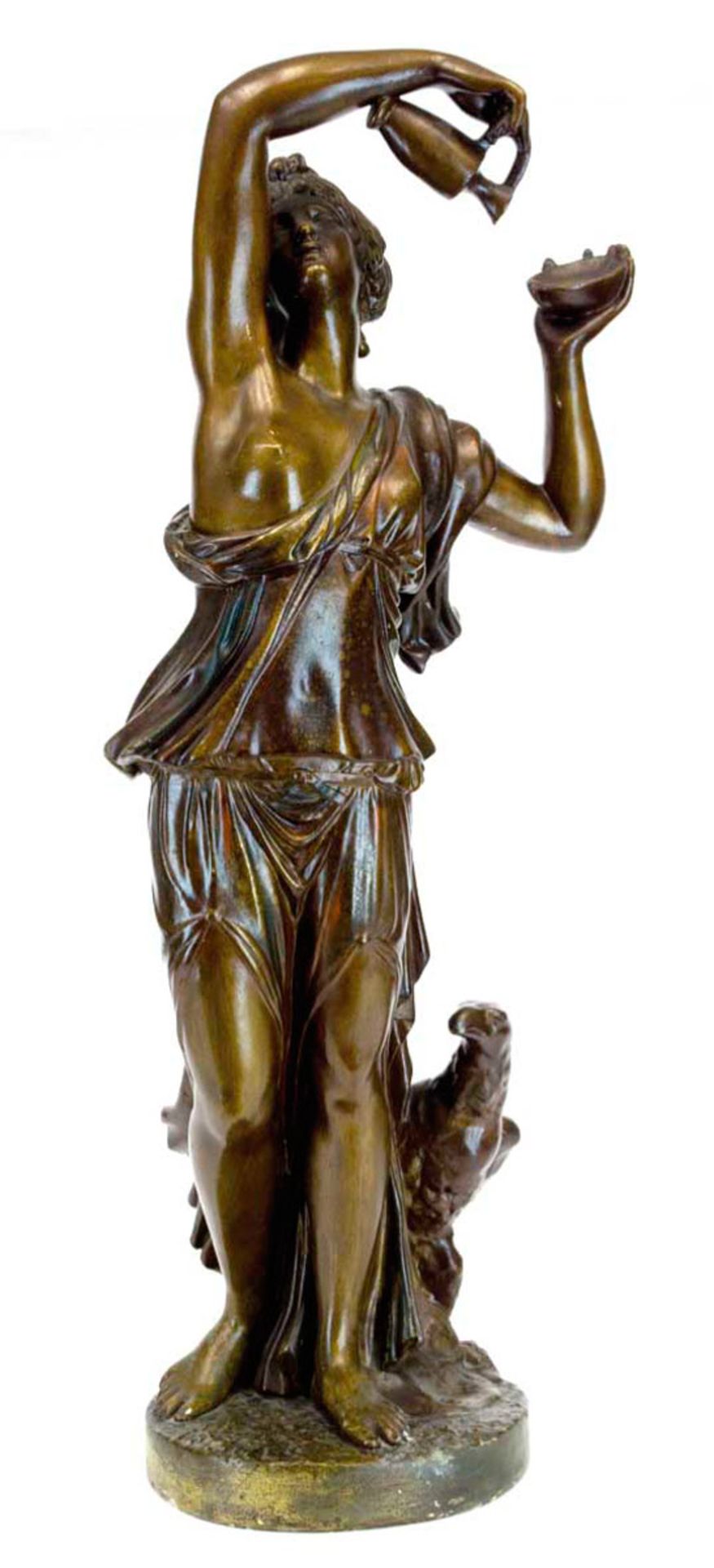 Skulptur "Hebe - Göttin der Jugend", Keramik, Kopie nach Clodion (1738-1814), sign., H. 51 cm