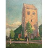 Bielefeldt, Bruno (1879 Blumenau, Ostpreußen-1973 Berlin) "Dorfkirche", Öl/Mp., sign. u.l., 34,5x26