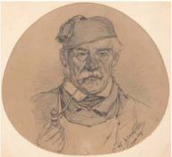 Allers, Christian W. (1857 Hamburg-1915 Karlsruhe) "Porträt Sterzing", Zeichnung, sign. u.r. und da