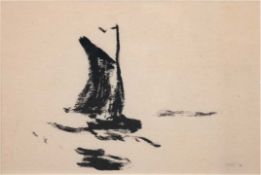 Nolde, Emilde (1867 Nolde-1956 Seebüll) "Segelboot", Litho auf feinem Japanpapier, rechts unten im 