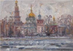Sotzkov, Alexis Nikolayevich (1915-2003) "Kreml in Moskau", Öl/Mp., sign. u.r., rückseitig bez., 29
