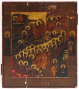 Ikone "Christi Auferstehung Höllenfahrt", Russland Anfang 19. Jh., Ei/Tempera auf Holz, aus 2 Teile